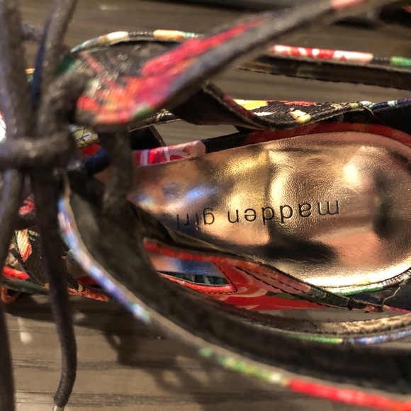 Multi-Color Floral Strappy Lace-Up Sexy MADDEN GIRL 4.25" High Heels DITAAA~8 - Picture 8 of 10